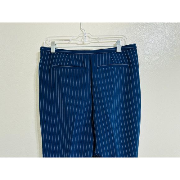 Chico's Blue/Gray Pinstripe Career Ankle Pants Petite Size 1P or Medium (8P) - Picture 2 of 5
